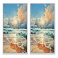 thumbnail image 2 of Designart "Seaside Reflections Beach Photo VI" Coastal Beach Framed Wall Art Set Of 2 - Teal Beach Framed Wall Art Set Of 2, 2 of 7