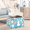 thumbnail image 3 of Yayeee Collapsible Cube Storage Bin with Lid Fabric Closet Decorative Basket with Handles, Blue Easter Bunny, 3 of 7