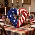 thumbnail image 7 of AZXY 13.78 Inch Heart Shaped 4th of July Patriotic Wreath, Red White Blue Artificial Rose Wreath with White Stars, Americana Decor for Independence Day Memorial Day Front Door Indoor Outdoor, 7 of 7