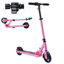 SANOPY Electric Scooter for Kids Ages 6-12, up to 10 MPH & 7 Miles, Lightweight Foldable Electric Kick Scooter for Boys & Girls, Colorful Lights, Adjustable Speed and Height, Pink