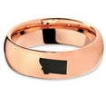 thumbnail image 2 of Tungsten Montana The Treasure State Band Ring 7mm Men Women Comfort Fit 18k Rose Gold Dome Polished, 2 of 4