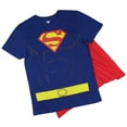 thumbnail image 2 of DC Comics Men's Superman Costume S Logo Superman Shirt With Detachable Cape Cosplay Tee, 2 of 7