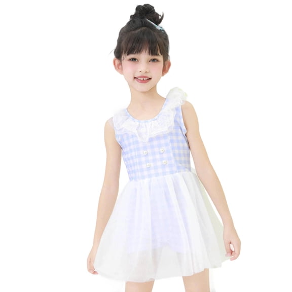 Shadoumai One Piece Swimsuit for Girls Trim Wrap Tie Back Tankini with Shorts Quick Dry Color Block Girls Bathing Suit Swimwear with Cover Up Pants Spaghetti Strap