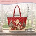 thumbnail image 7 of XYZCANDO Red Christmas Santa Snowman Print Quilted Shoulder Tote Bag Large Capacity Reusable Handbag for Holiday Shopping Grocery Travel Daily Use, 7 of 7