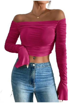 Quilted Accent Boxy Bateau Crop Top - Women - Ready-to-Wear