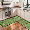 thumbnail image 3 of Football Stripe Green Pattern Anti Fatigue Kitchen Rugs Set Of 2, Non Slip Washable Decorative Floor Mats for Sink Laundry and Home Use, 17"x47", 3 of 5