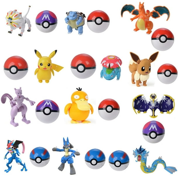 Boîte Originale de Figurines Pokémon, Jouet de Déformation, Pikachu,  Charizard, Greninja, Modèle Pokeball, Cadeau Idéal