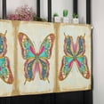 thumbnail image 6 of Vintage Butterfly Valances for Windows Farmhouse Kitchen Curtains Valances Rod Pocket Valance Curtains for Kitchen Windows Retro Colorful Butterfly Window Valances for Bathroom Bedroom 54"x18", 6 of 6