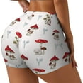 thumbnail image 2 of Kdxio Different Mushrooms Print Workout Shorts for Women Seamless Soft Smooth Gym Yoga Scrunch Active Shorts, 2 of 9