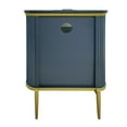 thumbnail image 7 of OKD Faux Marble Tabletop Nightstand with Charging Station, Modern Luxury Wood Side Table with 2 Drawers & Gold Metal Decor for Living Room Bedroom, Dark Blue, 7 of 7