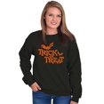 thumbnail image 3 of Happy Halloween Trick or Treat Bats Unisex Plus Fleece Graphic Sweatshirt Brisco Brands 2X, 3 of 5