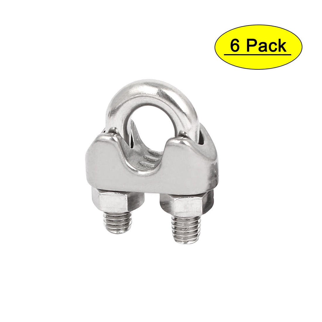 4pcs 304 Stainless Steel Double 2-Post 2mm Diameter Wire Rope Clip Cable Clamp 