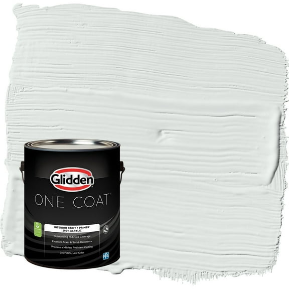Glidden One Coat Icy Bay / Off-White Eggshell Interior Paint with Primer, 1 Gallon