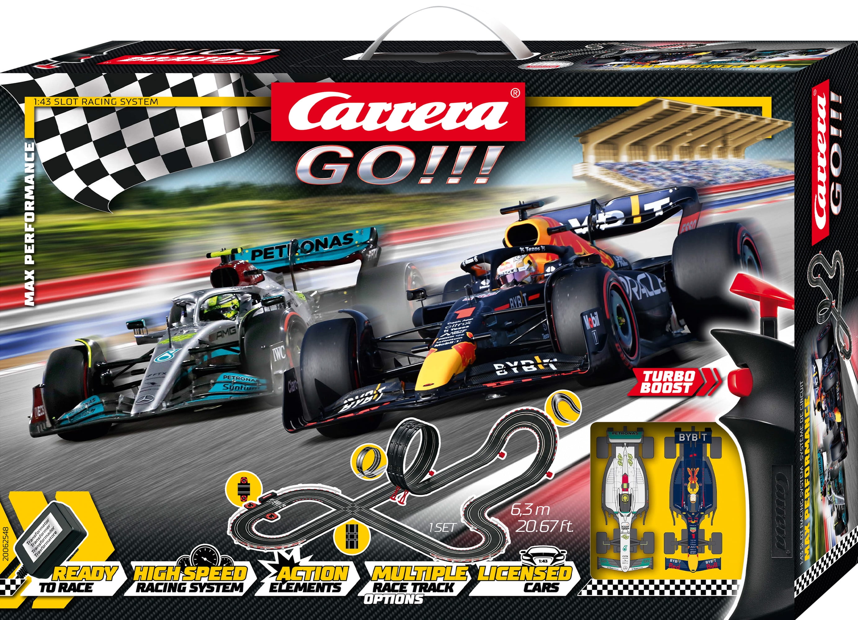 Free Shipping! Carrera 62548 Max Performance Set, GO!!! 1/43