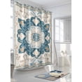 thumbnail image 3 of Fsddascl Boho Flowers Shower Curtain Set - 60" x 72" Washable Bathtub Curtain with 12 Hooks, Country Neutral Chic Abstract Floral Art Waterproof Fabric Stall Shower Curtains for Bathroom/Bathtub, 3 of 6