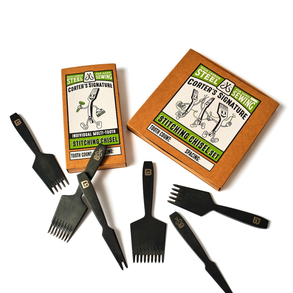 BG & Corter Pricking Irons, Olive/Diamond Style