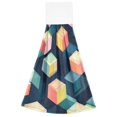 thumbnail image 7 of Yayeee Kitchen Hanging Hand Towels Set of 2 with Loop Bathroom Absorbent Tie Towel, Blue Cubes, 7 of 7