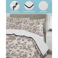 thumbnail image 4 of Farmhouse Brown Twin Size Down Alternative Comforter, Lightweight Comforter Quilt Bedding Set with Pillow Shams Vintage Flower Leaf Botanical Plant All Seasons Bed Comforter Duvet Insert 68"x86", 4 of 7