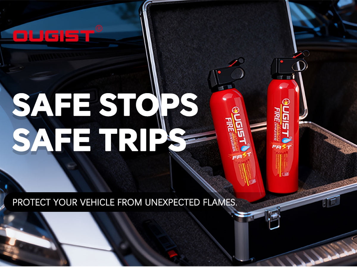 Ougist Mini Handheld Fire Extinguisher, 620ML Water-Based Spray, 4-in-1 Portable for Kitchen and Home, 2 Pcs