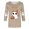 thumbnail image 4 of Bovemsi Womens Shirt Sleeve Tops Soft Multi‑Holiday 3/4‑Sleeve Printed Graphic Pieces Fashion Outfits Clothes Breathable L, 4 of 4