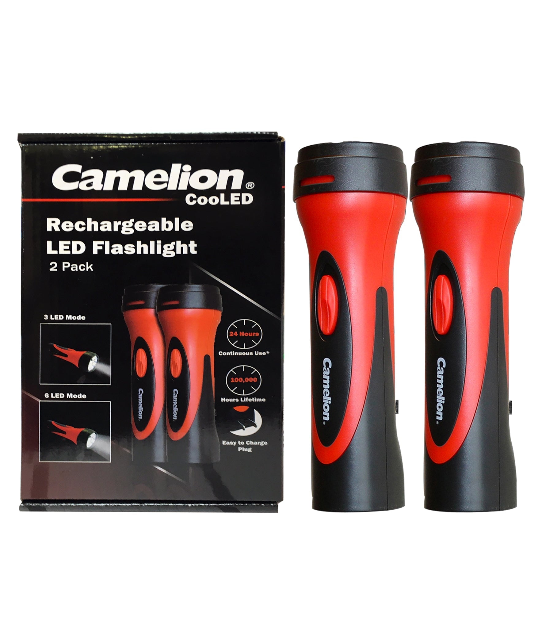 6 LED Rechargeable PlugIn Emergency Ready Flashlight Cardboard Box of