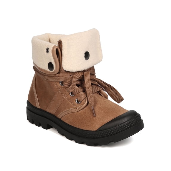 New Women Refresh Evan-01 Faux Suede Lace Up Fur Lined Cuffed All Weather Boot