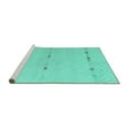 thumbnail image 2 of Ahgly Company Machine Washable Indoor Rectangle Solid Turquoise Blue Modern Area Rugs, 2' x 5', 2 of 4