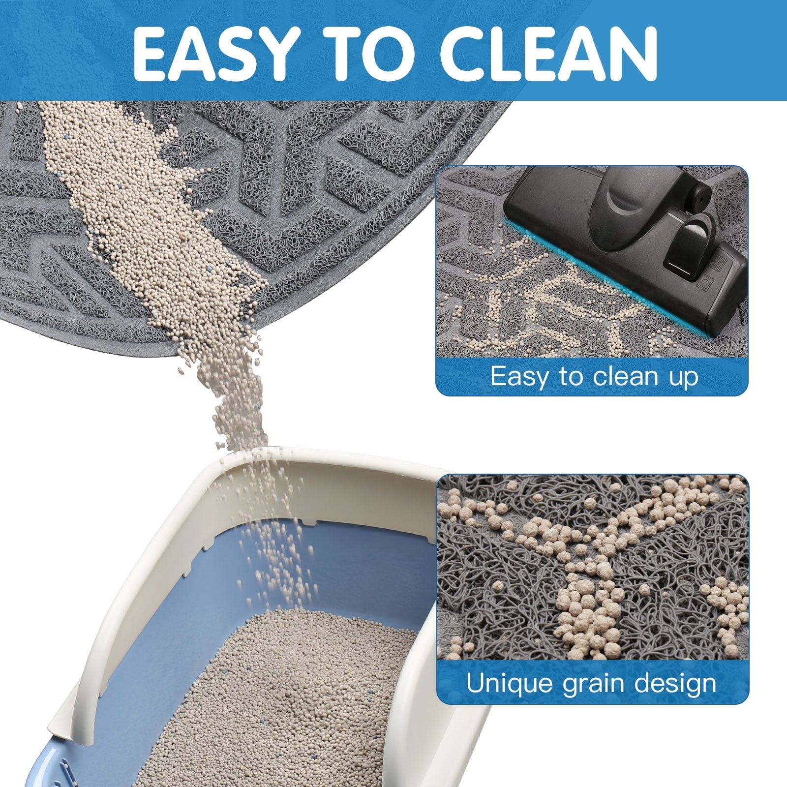 Cleanhouse Pets Cat Litter Mat (XL Size) - Non-Slip, Durable, Easy