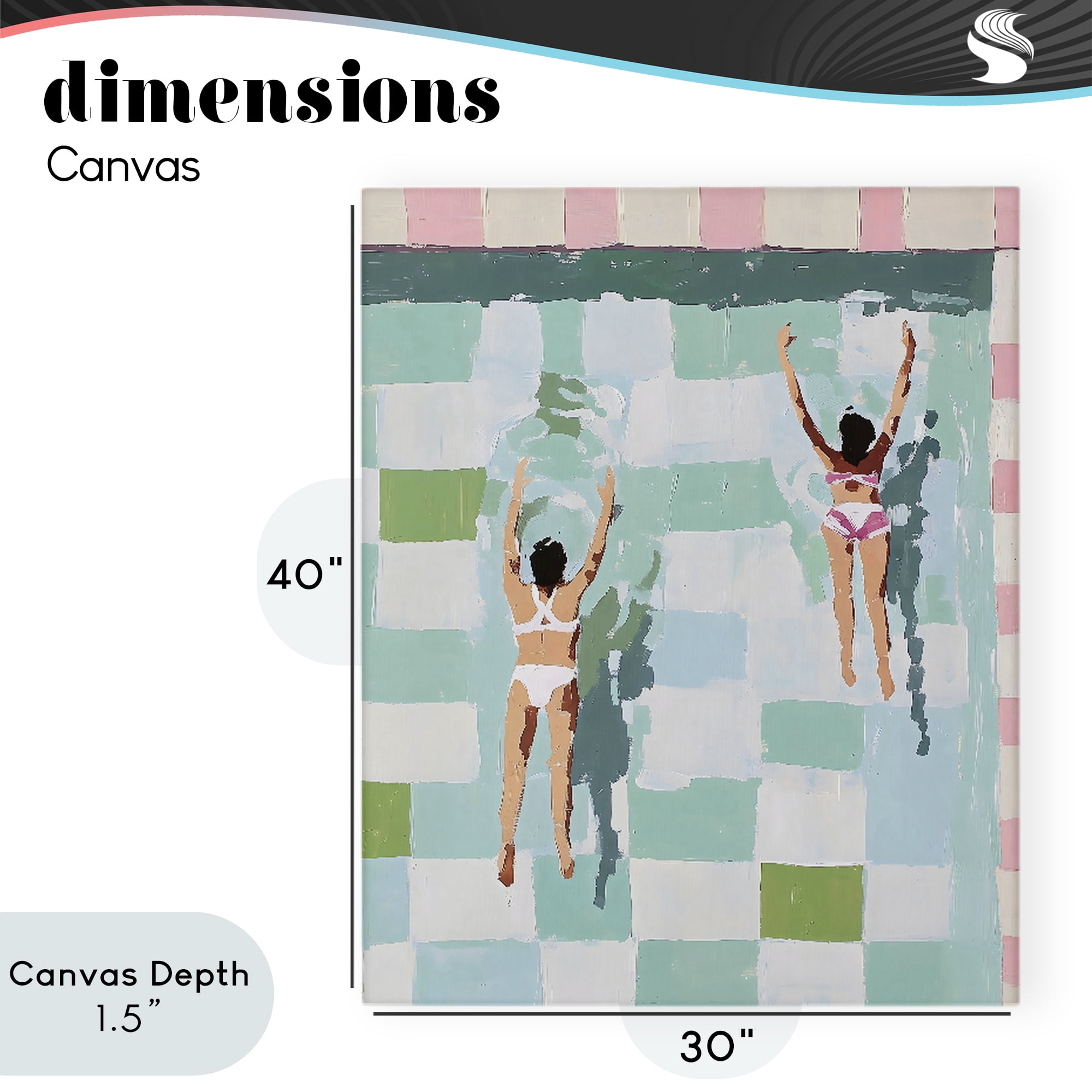 Stupell Industries Twin Swimmers in Pool Canvas Wall Art, design by The Prints Vibe