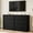 Black wood grain new, variant on 6 Drawer Dresser for Bedroom, 46.7" Wide Double Chest of Drawers with Large Storage, Modern Wood Dresser Organizer for Living Room, Nursery and Hallway, Natural Oak