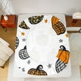 thumbnail image 5 of Feelyou Plaid Pumpkin Twin Sheet Sets, Cartoon Stars Print Twin Fitted Sheet, Western Harvest Flat Sheet, Super Cozy Room Decor, 3 Piece, 5 of 7