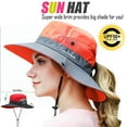 thumbnail image 2 of Women's Ponytail Sun Hat Outdoor UV  Beach Fishing Hat Summer Wide Brim Bob Hiking Bucket Hat  Bucket Hats for Women UV Protection Foldable Mesh Wide Brim Hiking Beach Fishing Summer Safari, 2 of 7