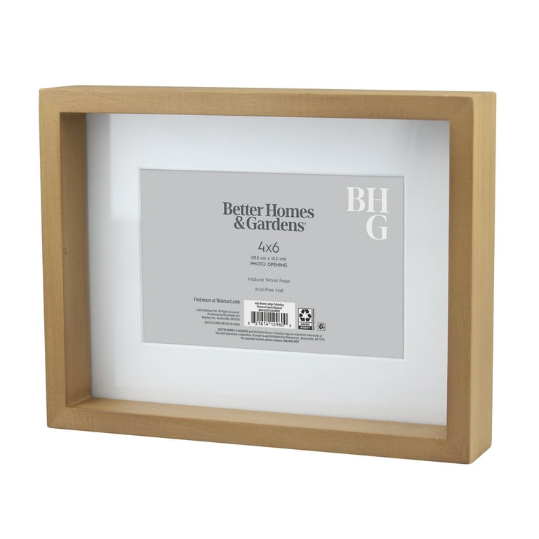 Better Homes & Gardens Ceramic Wood Ledge Picture Frame 4x6 or 5x7