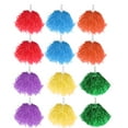 thumbnail image 1 of 12 piezas de porristas suministros pompones que animan guirnalda que anima bolas brillantes que animan con mango (azul + amarillo + púrpura + naranja + rojo + verde), 1 of 5