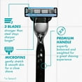 thumbnail image 4 of Gillette Mach3 Razor Men 3 Blade Manual Razor ,1 Handle and 2 Blade Refills ,Silver, 4 of 10