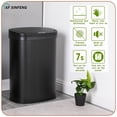 thumbnail image 4 of XF XINFENG 13 Gallon Trash Can Kitchen Bathroom Bedroom Stainless Steel Automatic Garbage Can with Odor Control System, 50 Liter No Touch Motion Sensor with Plastic Lid Brushed Waste Bin, Black, 4 of 9