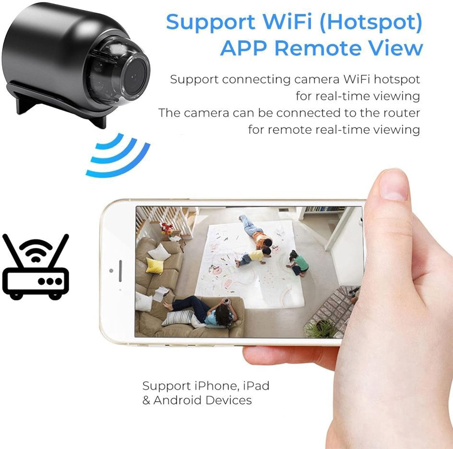YS-yalot Mini Camera 1080P HD Mini WiFi Camera Night Vision Surveillance Camera with Motion Detection Remote Monitoring, 160° Wide Angle Micro Monitor for Home Office, Warehouse, Shop