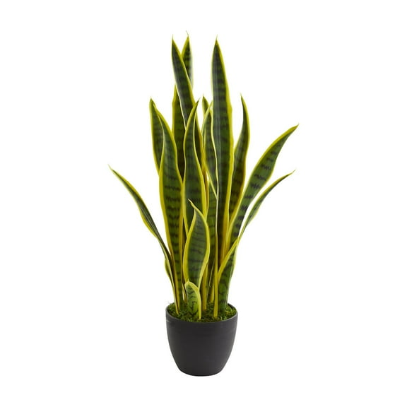Nearly Natural 26" Sansevieria Plastic Artificial Plant, Green