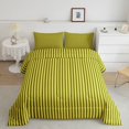thumbnail image 2 of Castle Fairy Geometric Vertical Strip King Size Comforter Sets 3pcs,Minimalist Line Texture Comforters King Size,Bright Yellow Charcoal Gray,Reversible,1 Comforter and 2 Pillowcases, 2 of 6