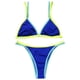 thumbnail image 4 of Gibobby Trajes de Baño para Mujer Traje de baño de bikini de tanga de corte acolchado con cuello redondo texturizado para mujer(Azul,M), 4 of 5