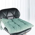 thumbnail image 3 of Xiao Hua Cojín de pana para silla con lazos, ultra suave y cálido, para niños que leen, cómodo cojín cuadrado para adultos, 15.7" x 15.7", verde, 3 of 5