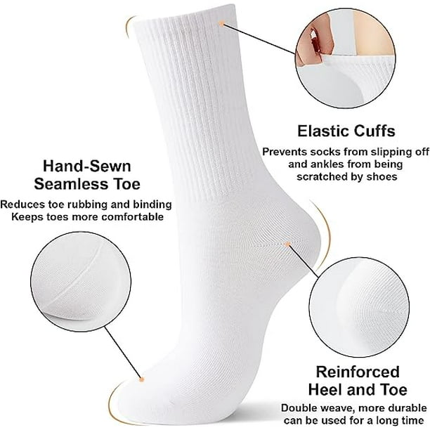 Womens Cotton Crew Socks, Thin Soft Comfort Breathable Dress Socks