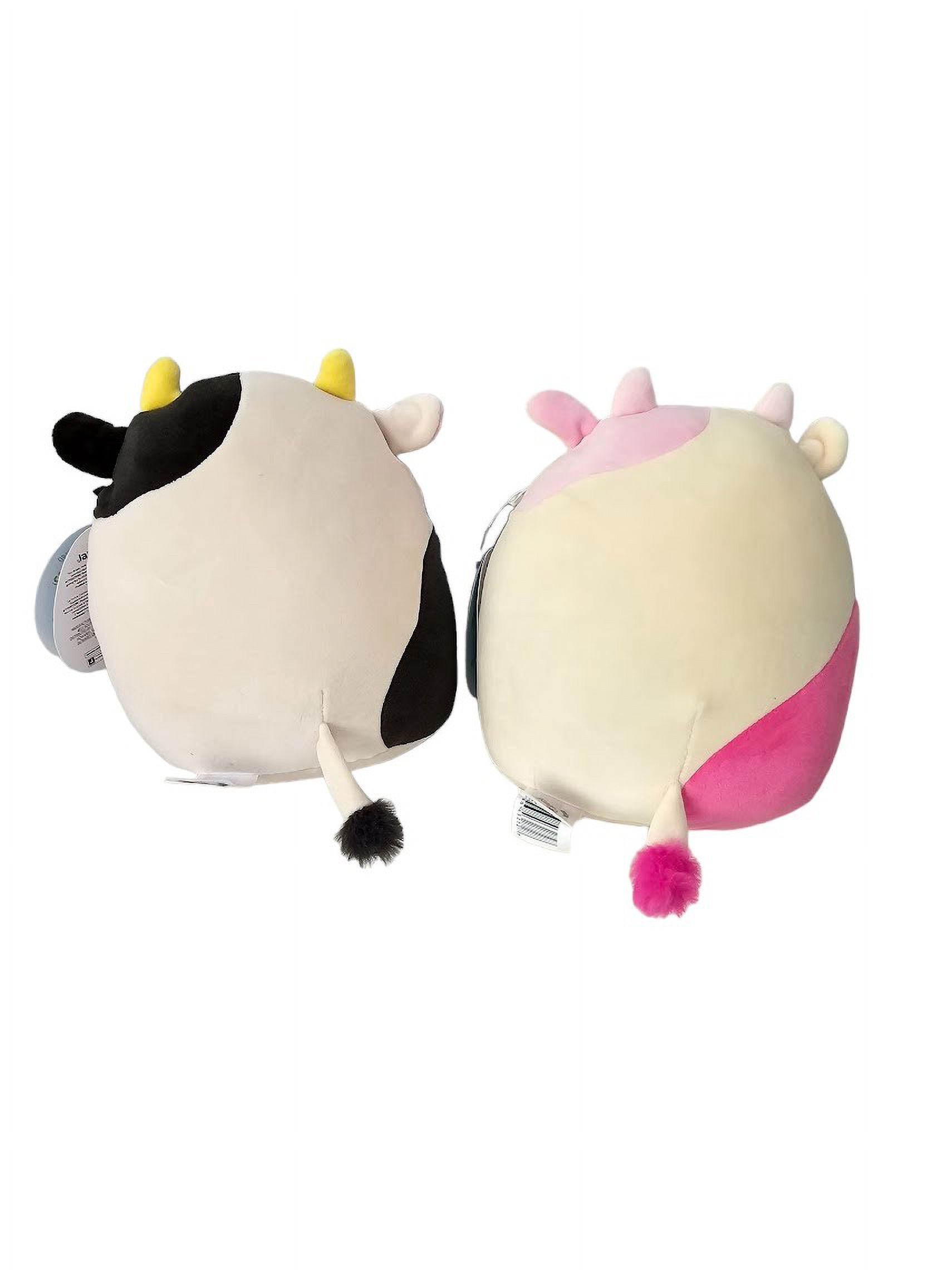 Squishmallows Official Kellytoys Plush 7.5 Inch Connor the Black and White Cow and Caedyn the Pink and White Cow Set Bundle Plush Stuffed Toys