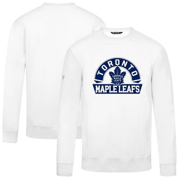 Men's Levelwear White Toronto Maple Leafs Zane Banner Arch Pullover Sweatshirt