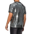 thumbnail image 3 of Camiseta de lentejuelas INSPIRE CHIC para hombres, camiseta metálica de manga corta para fiestas, camisetas brillantes de club a la moda, 3 of 5
