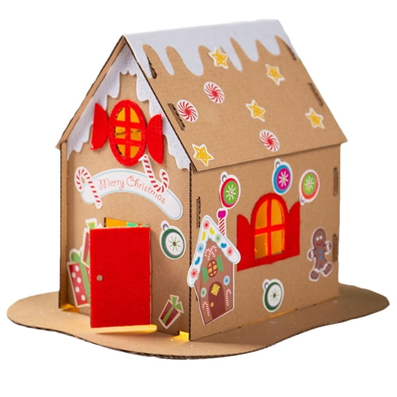 Navidad DIY Artesanía Madera Galletas Casa Fiesta de Navidad Favor Suministros Juego