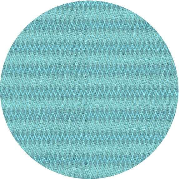 Ahgly Company Machine Washable Indoor Round Transitional Macaw Blue Green Area Rugs, 6' Round