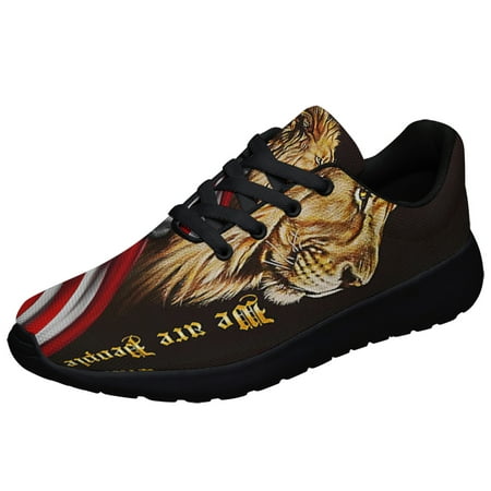 

One Nation Under God Lion American flag Shoes Sneakers Black Size 10.5
