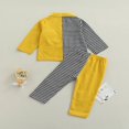 thumbnail image 4 of CNKOO Enfants Bébés Filles Blazer Vêtements Formels Carreaux Imprimés Patchwork Manches Longues Veste à Simple Boutonnage+pantalon Ensemble Rouge 2-3 Ans, 4 of 8