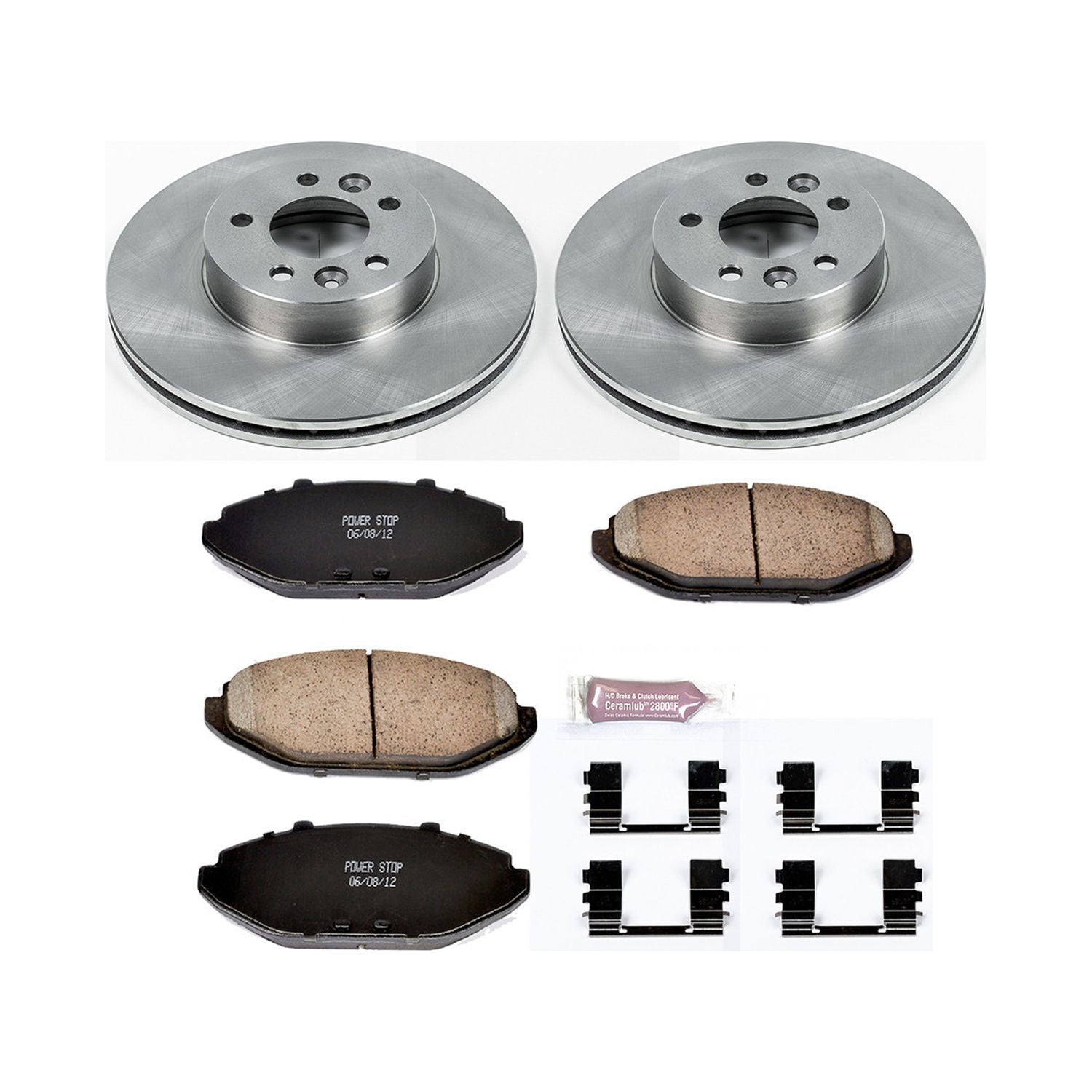 Power Stop Front Stock Replacement Brake Pad and Rotor Kit KOE1335